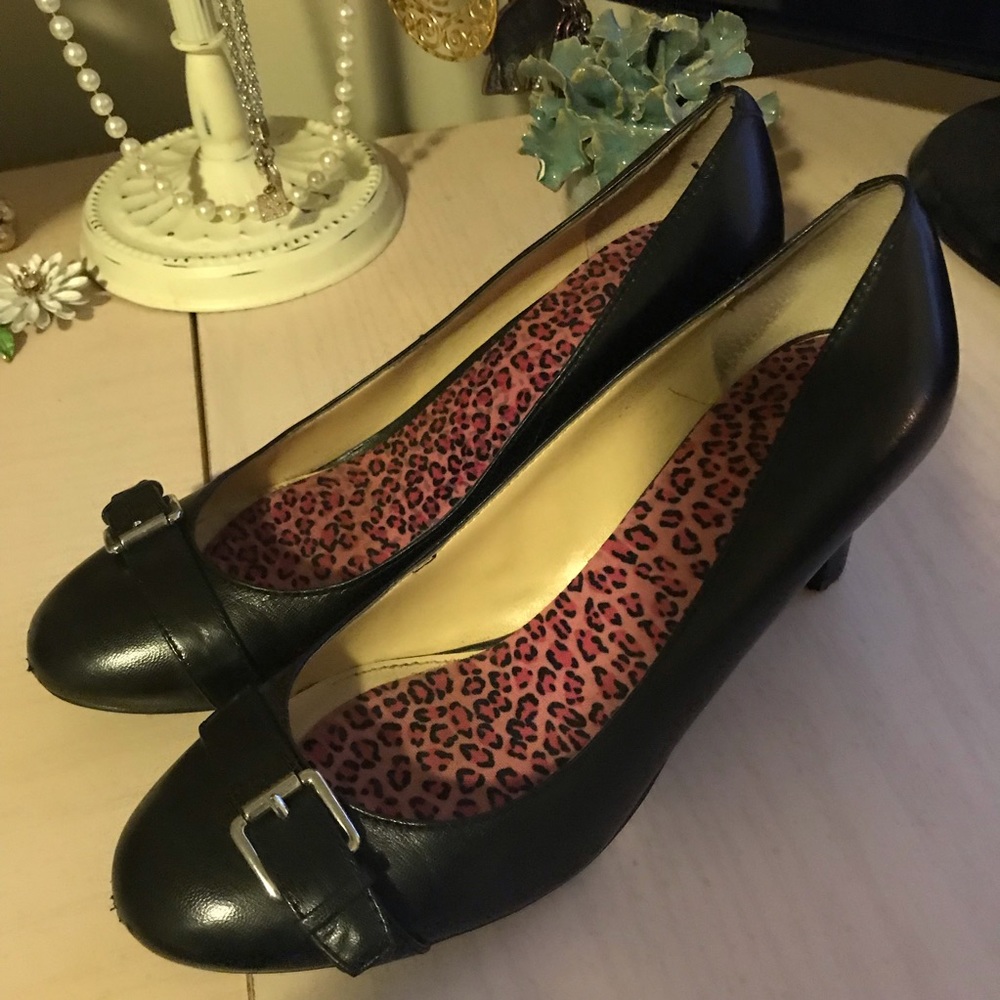 Ralph Lauren Black Heels with Buckle